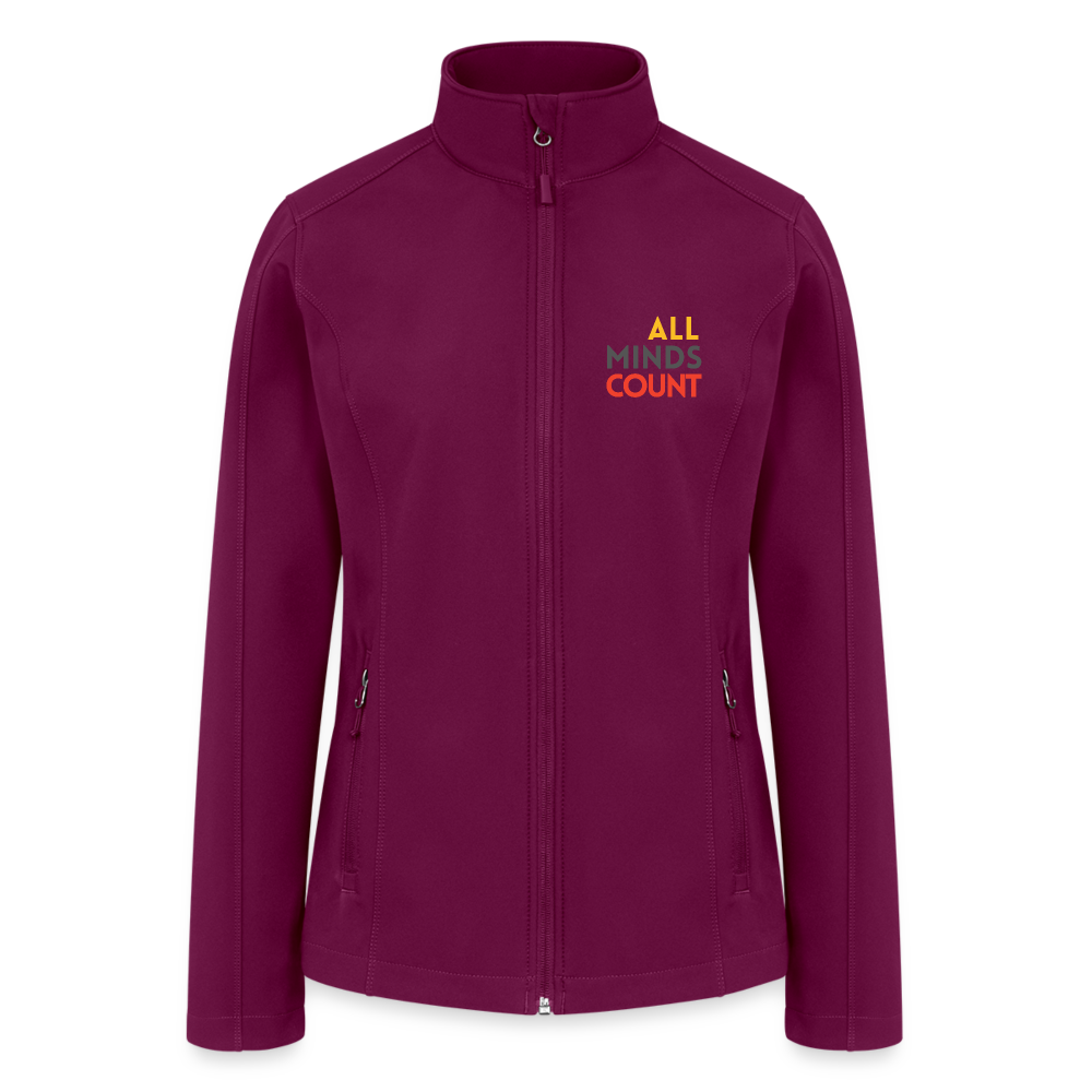 All Minds Count Women’s Soft Shell Jacket - raspberry