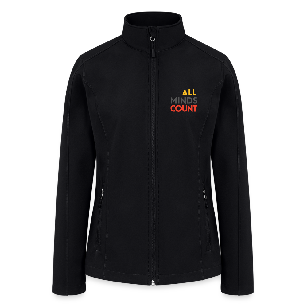 All Minds Count Women’s Soft Shell Jacket - black