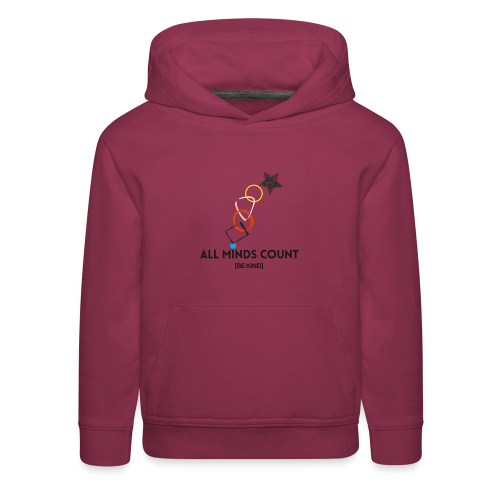 All Minds Count - Kids‘ Premium Hoodie - burgundy