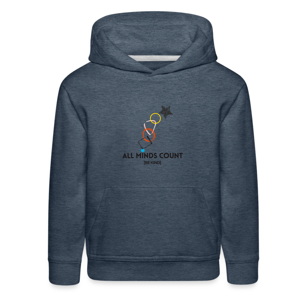 All Minds Count - Kids‘ Premium Hoodie - heather denim