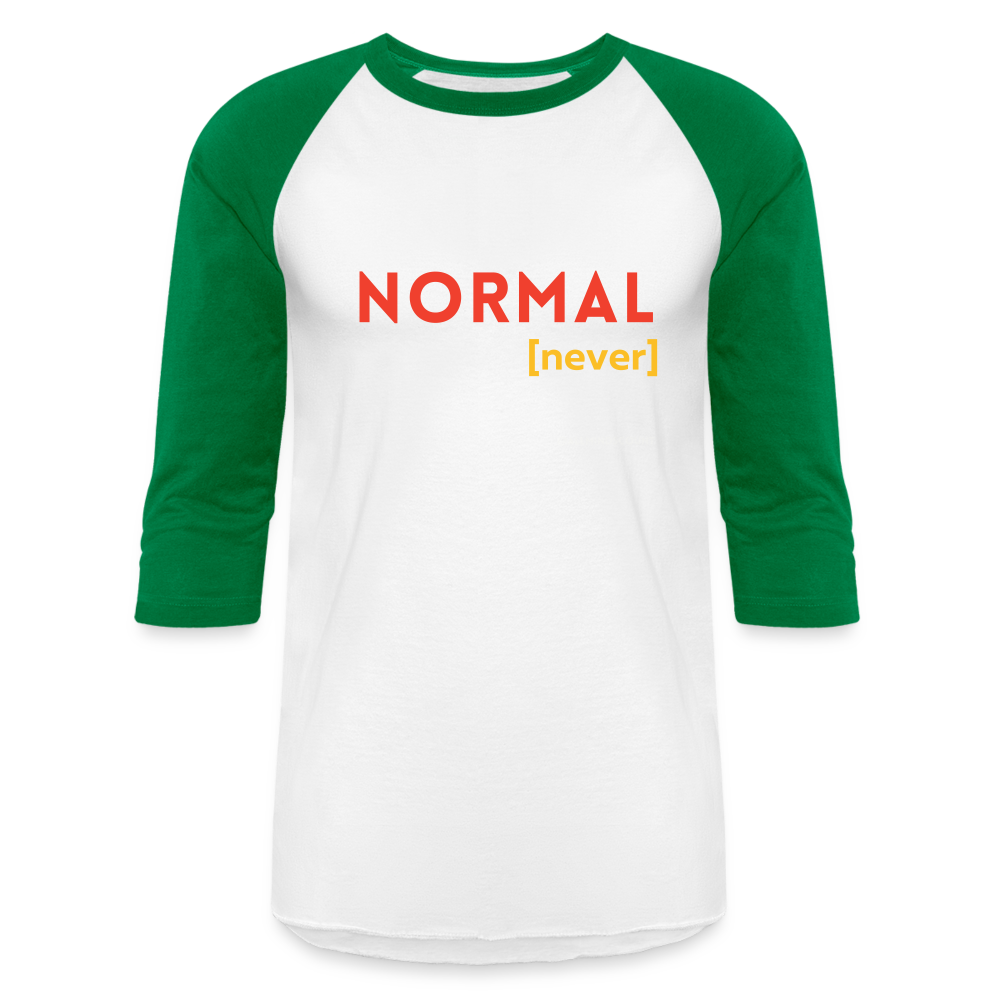 [NEVER] Women's Baseball T-Shirt - white/kelly green